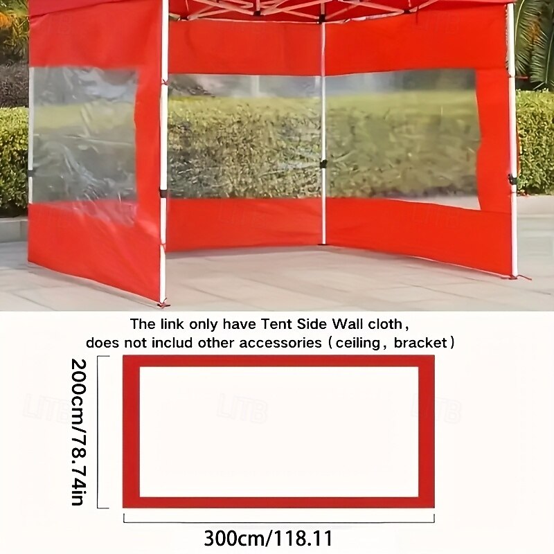 6-Person Outdoor Windproof Shelter Tent with Red & Clear Transparent Side Panels - All-Season Lightweight Portable Design for Camping Picnics Beach Backyard - Includes Stakes & Rope Tents for Camp4