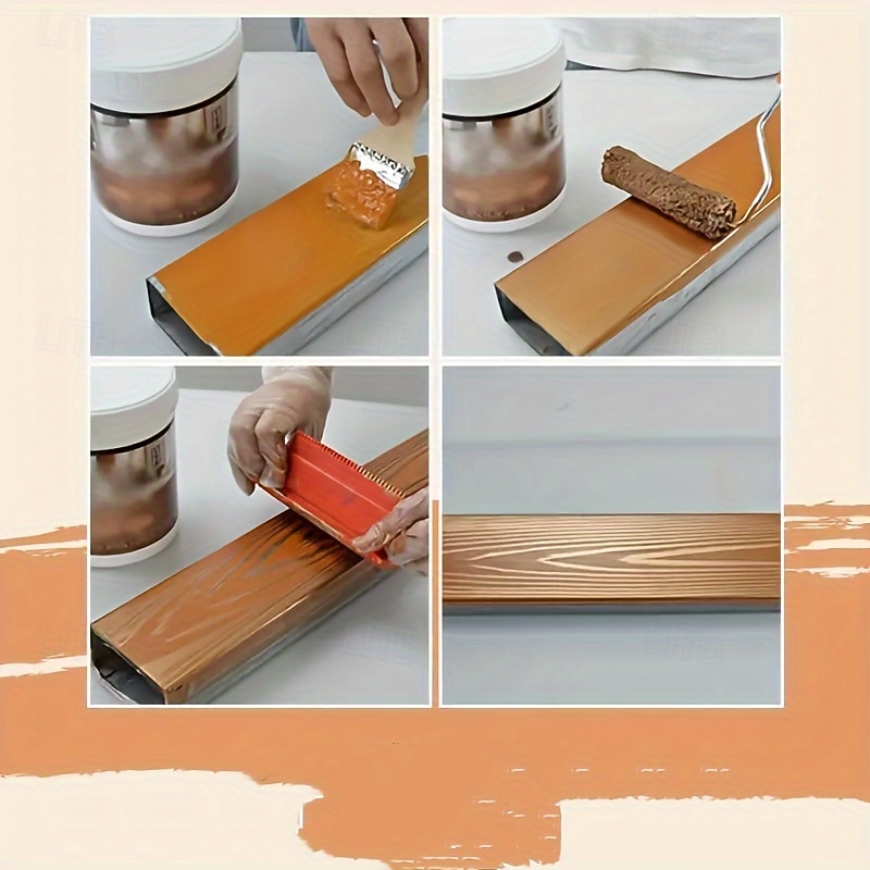 2pcs Wood Grain Effect Rubber Stamps for DIY Painting - Craft & Home Decor Tools4