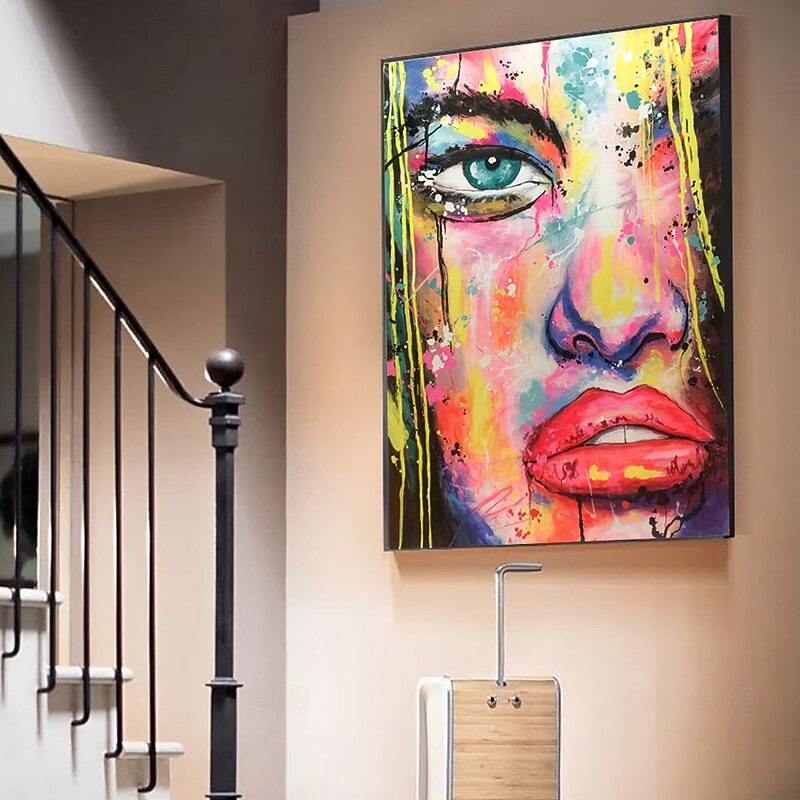 Handmade Oil Painting Canvas Wall Art Decoration Modern Abstract Human Face  for Home Decor Rolled Frameless Unstretched Painting2