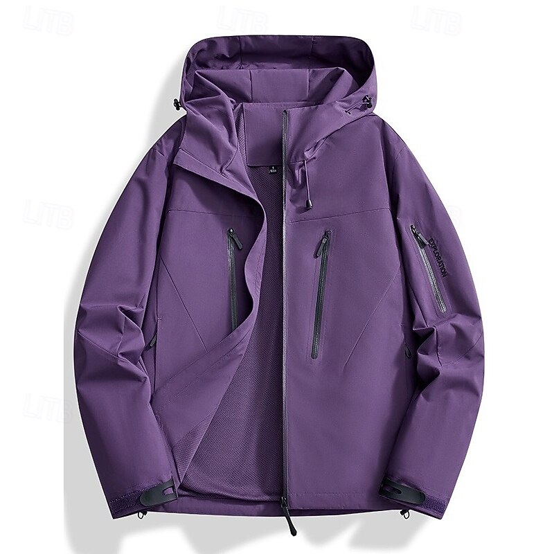 Men's Hiking Jacket Outdoor Waterproof Windproof Hiking Outfits Hiking Clothes Spring Autumn / Fall Top Camping / Hiking / Caving Running Solid Color Black Yellow Red3