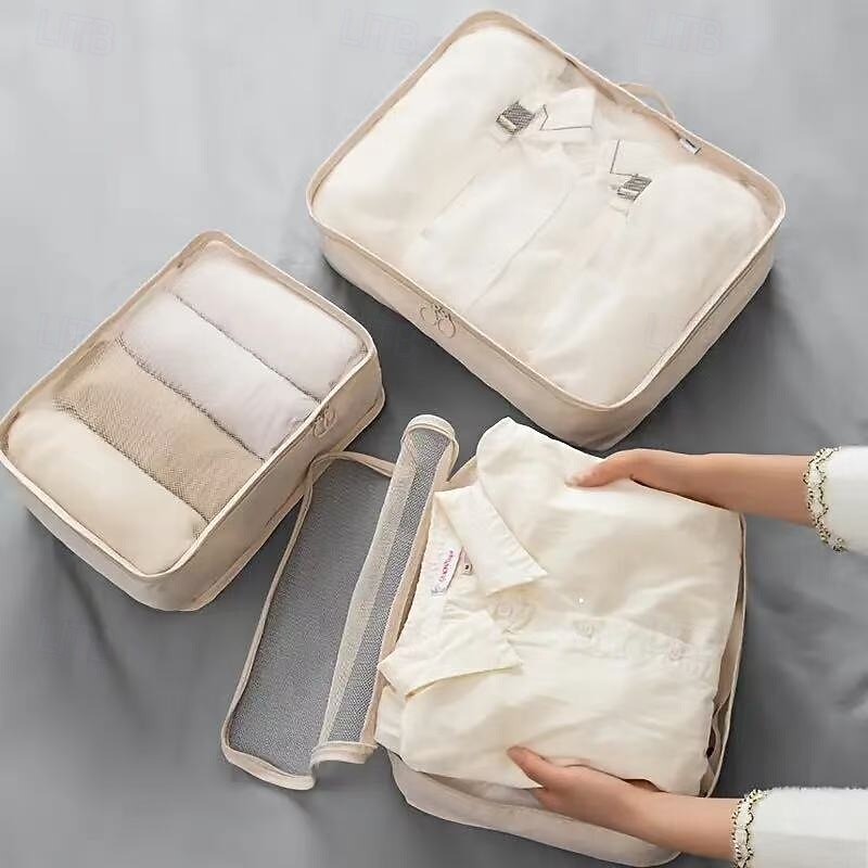 7-Piece Travel Packing Cubes Set, Durable and Foldable Luggage Organizers for Clothes, Underwear, Shoes, Toiletries, Space-Saving and Stylish Storage Solution3