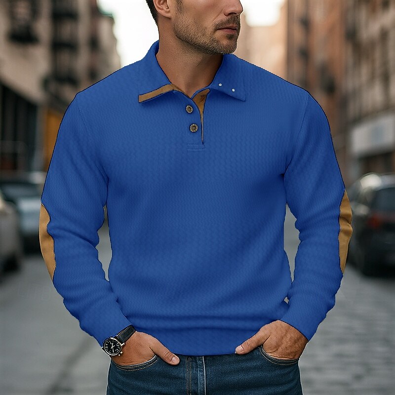 Men's Sweatshirt Pullover Button Up Hoodie Black White Blue Khaki Gray Lapel Plain Patchwork Sports & Outdoor Casual Daily Streetwear Cool Sportswear Spring &  Fall Clothing Apparel Hoodies4