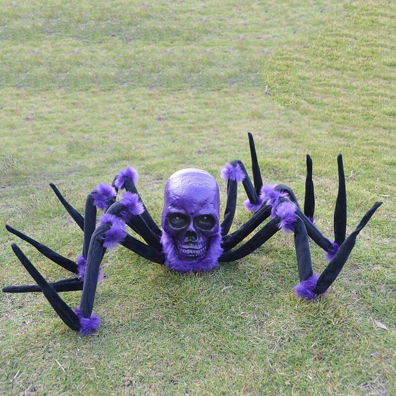 Halloween Decor Scary, Halloween Giant Spider Decorations with Glowing Eyes, Crawling Zombie with Sound Effect for Indoor Outdoor