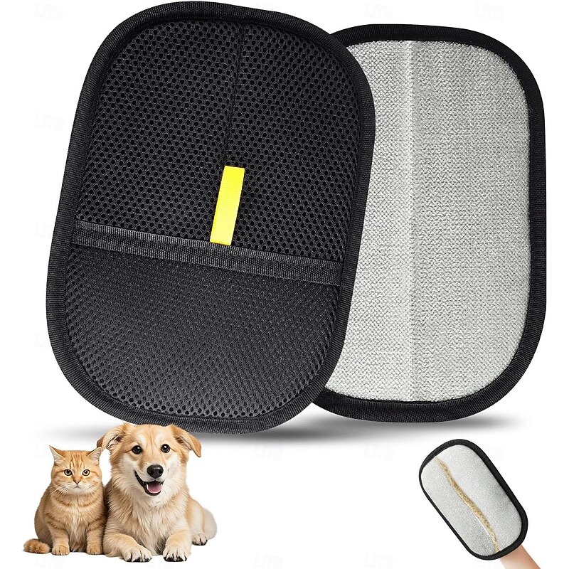 Pet hair Remover Electrostatic Gloves Static Removal Gloves for Pet Hair, Reusable Pet Grooming Gloves for Washing, Double-Sided Cat Dog Grooming Gloves for Deshedding