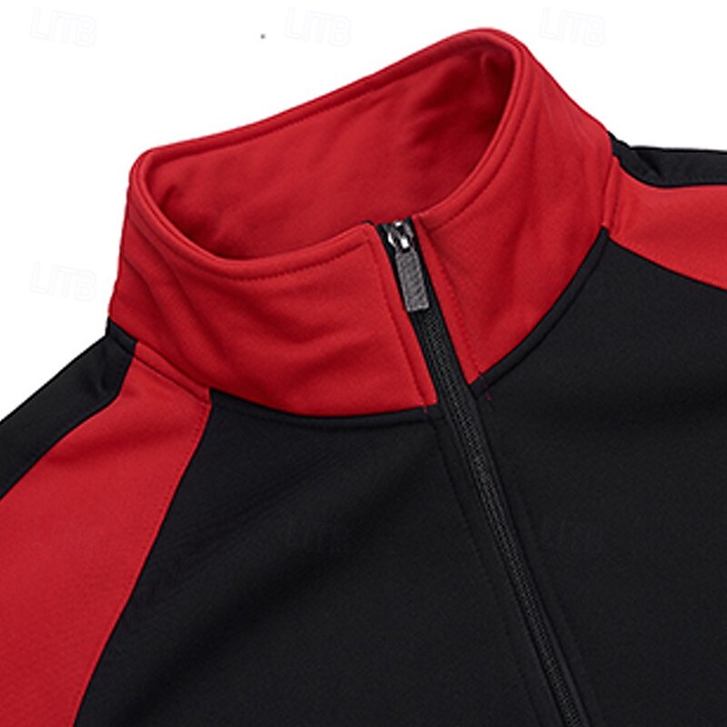 Men's Sweatshirt Full Zip Hoodie Black Army Green Gray Standing Collar Color Block Zip Up Patchwork Color Block Sports & Outdoor Casual Daily Streetwear Cool Sportswear Fall & Winter Clothing Apparel4