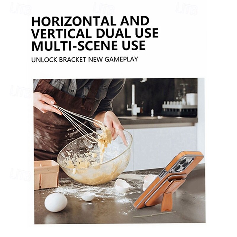 Phone Case For iPhone 16 15 14 Pro Max Plus 13 Pro Max Back Cover with Stand Holder Card Slot Shockproof Retro TPU PU Leather4