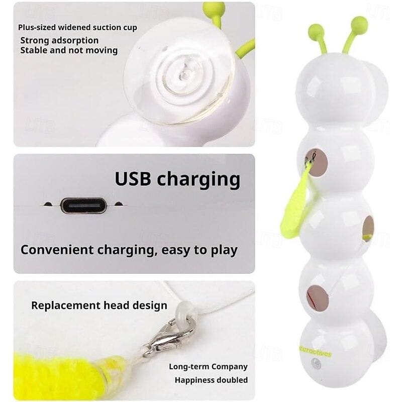 Caterpillar Smart Cat Toy, Interactive Caterpillar Cat Toy, Realistic Wiggle Motion, 600 mAh Battery, Fun & Engaging Cat Toys for Play and Exercise3