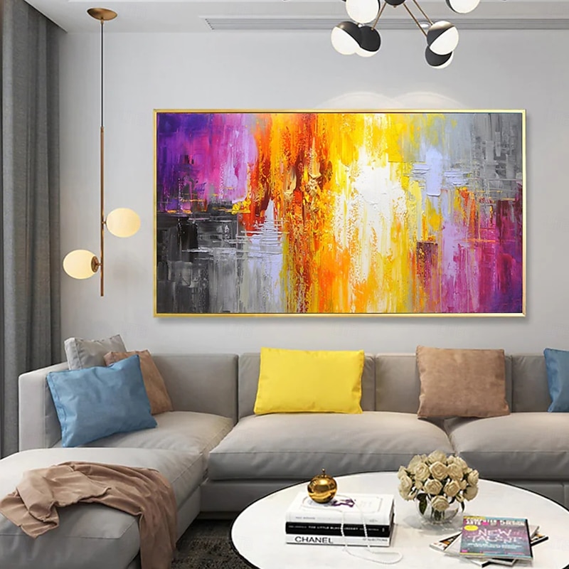 Oil Painting Hand-painted Wall Art Abstract Knife Painting Sea View Home Decoration Decoration Scroll Canvas Frameless Unstret