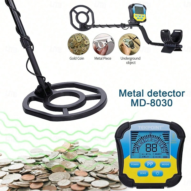 Metal Detector, Handheld Underground Metal Detector MD-8030 High Sensitivity Gold Digr Treasure Hunter Finder Pinpoint Detector,for Gold Detecting