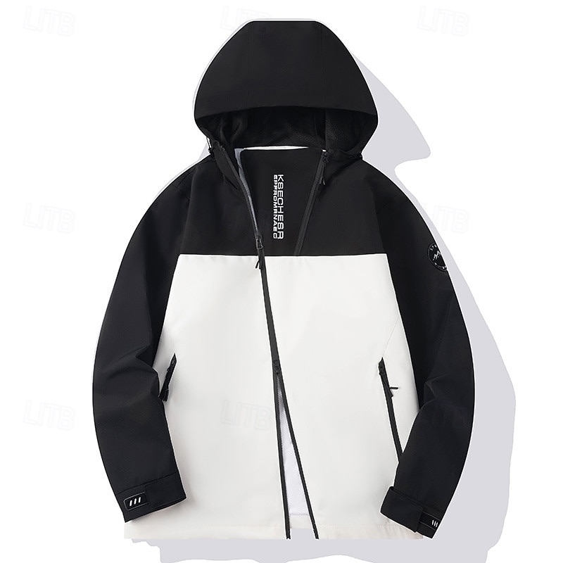 Men's Windbreaker Softshell Jacket Hiking Jacket Outdoor Waterproof Windproof Hiking Outfits Hiking Clothes Spring Autumn / Fall Top Camping / Hiking / Caving Running Patchwork Black Yellow Red3