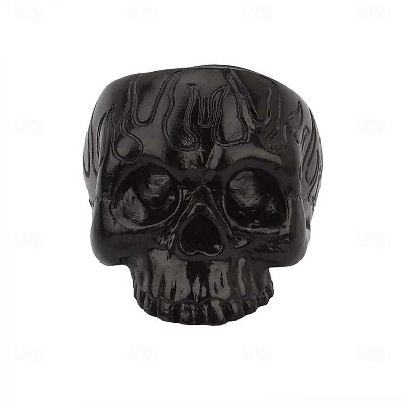 Halloween Resin Figurine Creative Black Flame Skull Candle Holder Small Resin Candle Base Gothic Decorative Craft Spooky Tabletop Ornament Unique Home Decor Halloween2