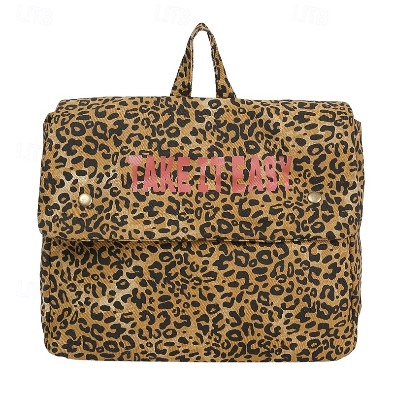 Leopard Print Corduroy Backpack for Girls – Y2K Aesthetic School Bag for Students, Daily Use & Back to School Season2