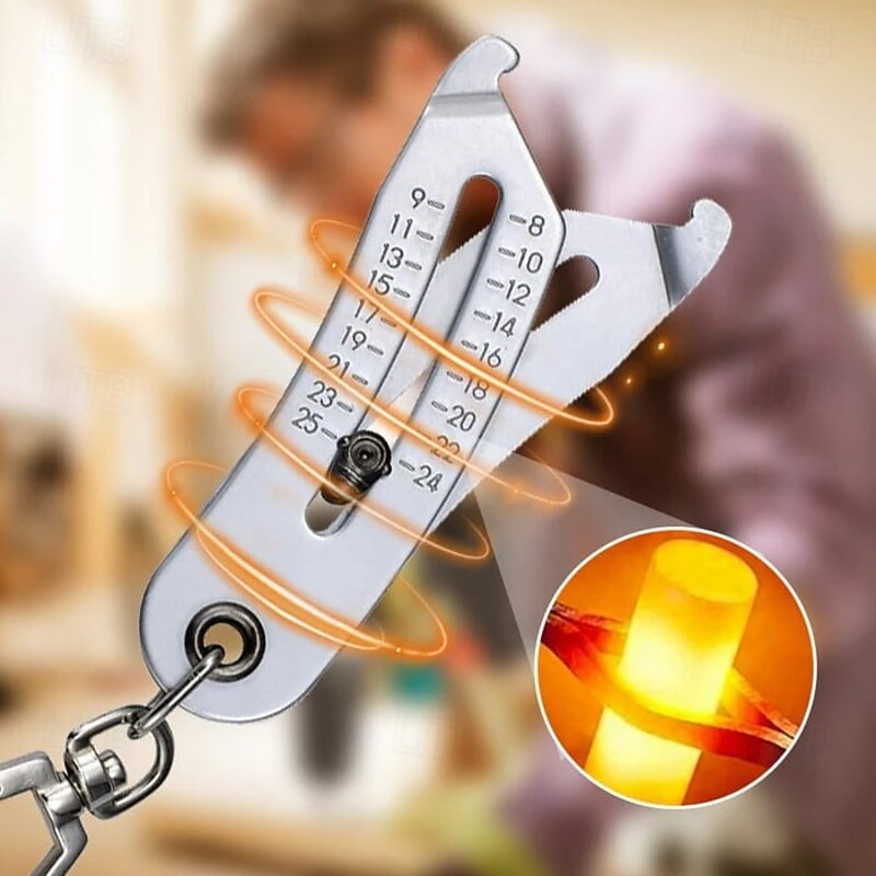 Portable Precise Thread Size Checker Keychain Stainless Steel Thread Identifier Gauge Tool Compact Thread Pitch Measuring Ruler for Screws Bolts Nuts DIY Repair4