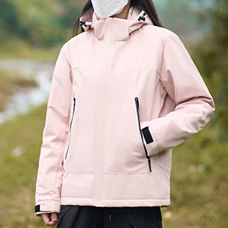 Women's Softshell Jacket Hiking Jacket Thermal Jacket Outdoor Waterproof Windproof Hiking Outfits Hiking Clothes Winter Autumn / Fall Top Camping / Hiking / Caving Running Solid Color Pink Purple4