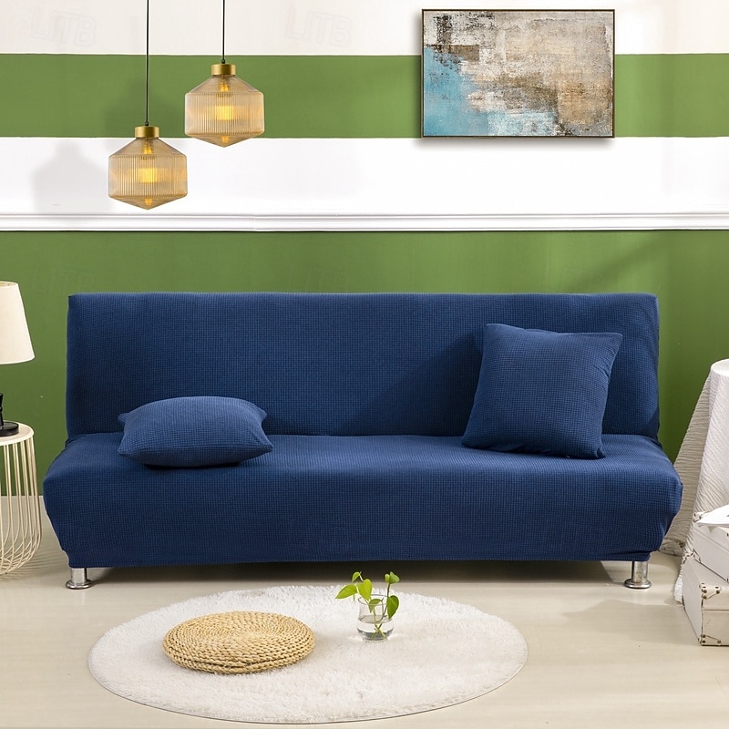 Waterproof Jacquard Fabric Armless Sofa Bed Cover Sofa New Year Decor Slipcovers Stretch Protector Elastic Bench Cover2