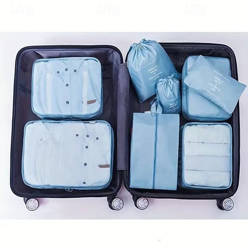 7-Piece Travel Packing Cubes Set, Durable and Foldable Luggage Organizers for Clothes, Underwear, Shoes, Toiletries, Space-Saving and Stylish Storage Solution2
