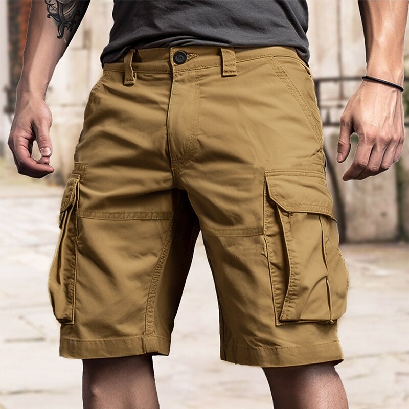 Men's Tactical Shorts Cargo Shorts Shorts Buttons Multi Pocket Plain Wearable Short Outdoor Daily Camping & Hiking Fashion Classic White Royal Blue