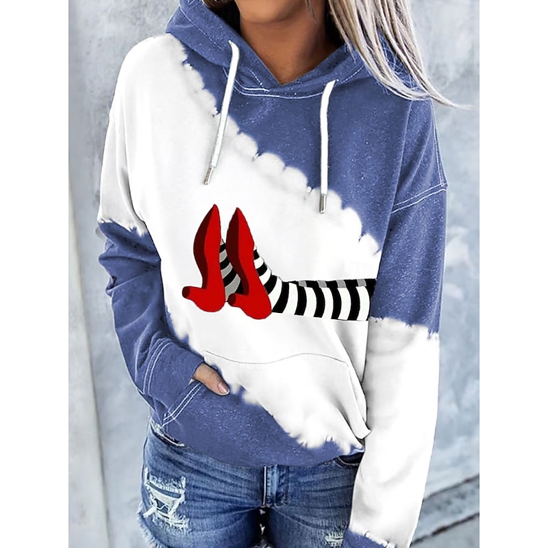Halloween Women's Pullover Hoodie Sweatshirt Witch Graphic Warm Vintage Fashion Long Sleeve Hooded Regular Tops Street Dailywear Holiday Print Black Red Blue Green Gray Summer Fall Winter4
