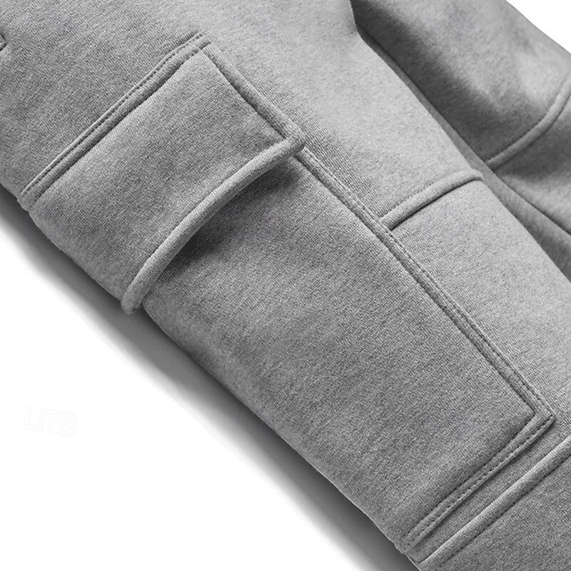 Men's Sweatpants Joggers Trousers Casual Pants Pocket Elastic Waist Drawstring Solid Colored Comfort Full Length Outdoor Daily Running Vacation Simple Gray Stretchy3