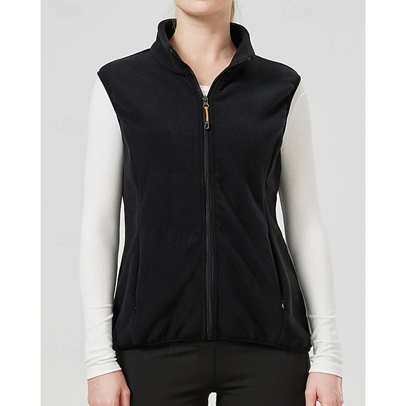 Women's Fleece Vest Thermal Vest Sleeveless Vest Outdoor Thermal Warm Winter Zipper Pocket Polyester Black Light Purple Purple Hunting Fishing Climbing4