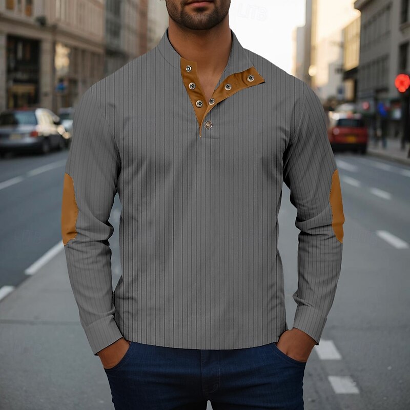 Men's Sweatshirt Button Up Hoodie Black White Army Green Khaki Gray Standing Collar Plain Color Block Sports & Outdoor Casual Daily Streetwear Cool Sportswear Spring &  Fall Clothing Apparel Hoodies4