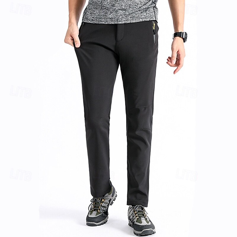 Men's Cargo Pants Hiking Pants Trousers Hiking Rain Pants Fleece Pants Winter Outdoor Regular Fit Waterproof Windproof Bottoms Pocket Black Army Green Cotton Camping / Hiking Running S M L XL XXL2