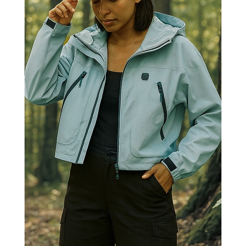 Women's Windbreaker Hiking Jacket rain coat Outdoor Waterproof Windproof Lightweight Hiking Outfits Hiking Clothes Spring Autumn / Fall Top Camping / Hiking / Caving Running Black Yellow Red