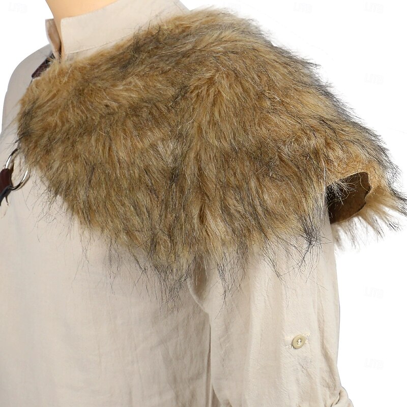 Retro Vintage Medieval Renaissance Armor Shoulder Armor Warrior Viking Fancy Dress Men's Viking Halloween Carnival Performance Party LARP Adults' Shoulder Armor3