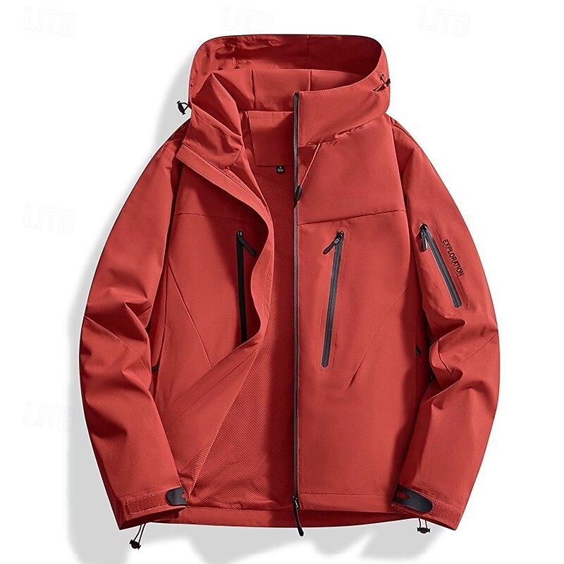 Men's Hiking Jacket Outdoor Waterproof Windproof Hiking Outfits Hiking Clothes Spring Autumn / Fall Top Camping / Hiking / Caving Running Solid Color Black Yellow Red2