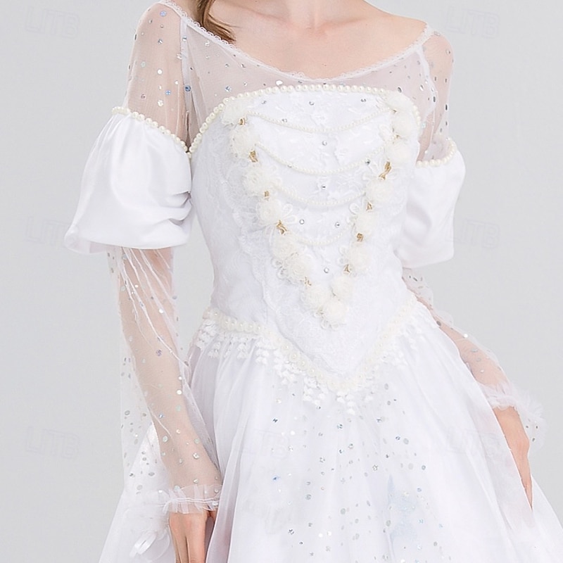 Alice in Wonderland Fairy Tale White Queen Mirana Dress Prom Dress Tulle Dresses Storybook Characters Movie Cosplay for Women's Adults Halloween Carnival World Book Day Performance School Event Dress2