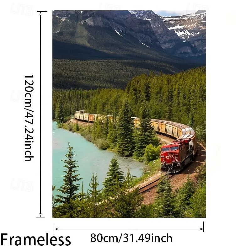 1pc Unframed Modern Canadian Train Scenery Canvas Poster Bedroom and Living Room Wall Art Decor4