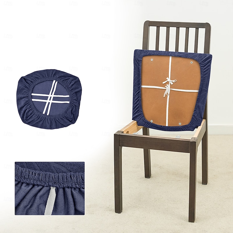 1/4/6pcs Waterproof Jacquard Chair Seat Cushion Slipcover Stretchable and Removable Seat Protector, Anti-Slip Washable Cover for Dining Chairs, Kitchen, Office, and Home Use3