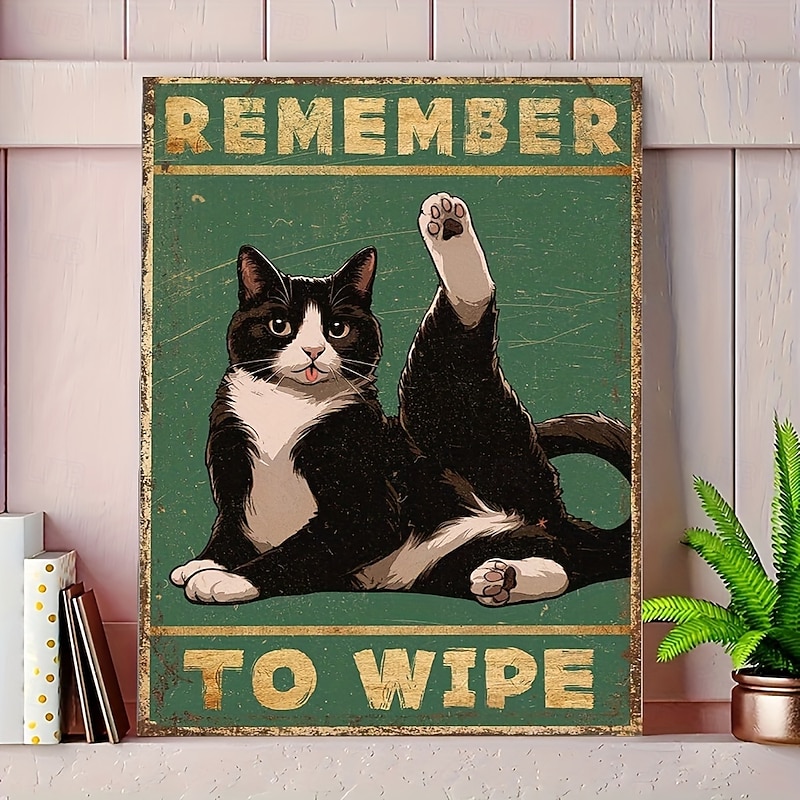 Charming Bathroom Cat Canvas Art Frameless Wall Decor for Home Office Cafe  Perfect for Bedroom Living Room Kitchen2