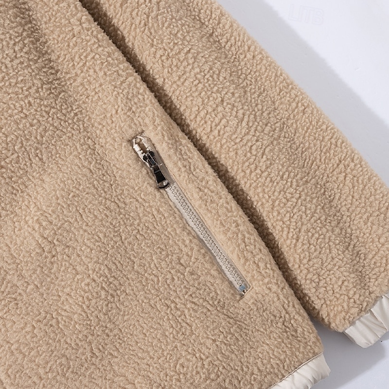 Men's Hoodie Full Zip Hoodie Quarter Zip Hoodie Fleece Hoodie Black Navy Blue Beige Gray Hooded Plain Patchwork Zipper Front Pocket Sports & Outdoor Casual Daily Streetwear Cool Sportswear Winter3