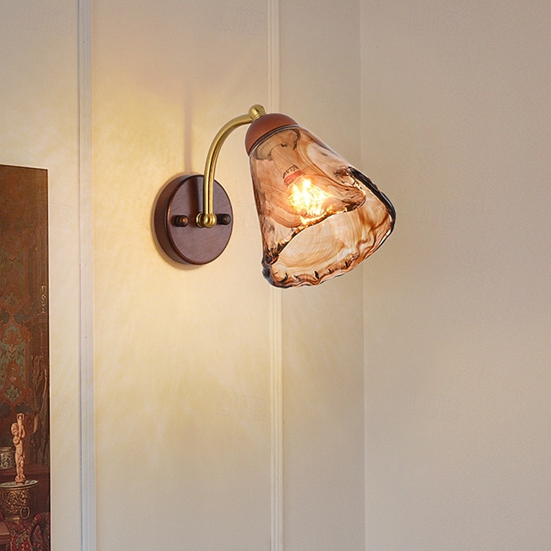 Wall Sconce, Modern Wall Light Fixtures, Farmhouse Wall Sconces with Clear Glass Shade, Wall Lights for Living Room, Bedroom, Stair, Bathroom, Hallway 110-240V