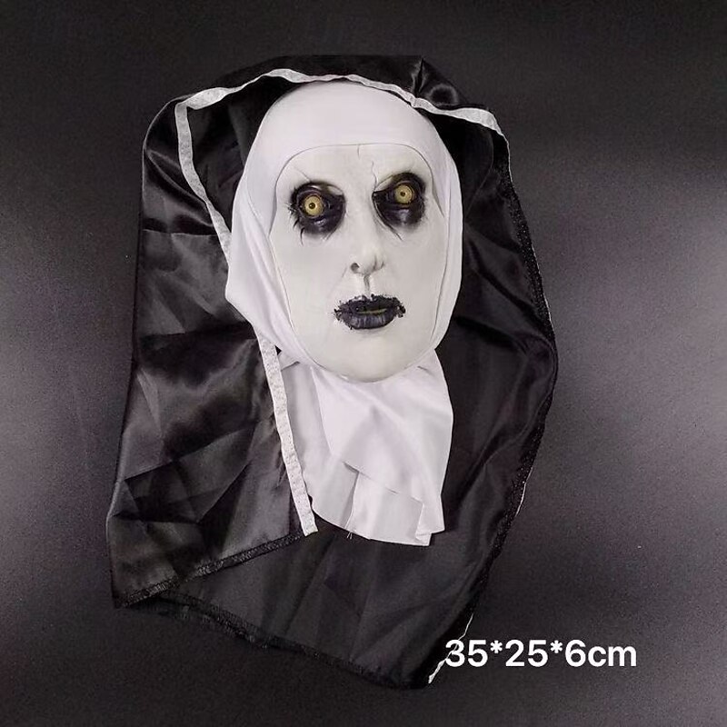 Halloween Scary Nun Mask For Adults Realistic Latex Face Mask, Horror Nun Full Head Cover for Halloween Costume, Prank, Haunted House, Terror and Scary Cosplay3