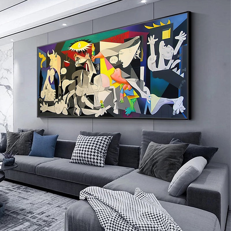 Mintura Handmade Pablo Picasso Guernica Reproduction Oil Paintings On Canvas Wall Art Decoration Modern Romd Decor Pictures For Home Decor Rolled Frameless Unstretched Painting4