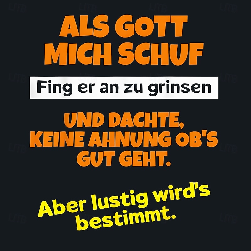 Men's Funny Graphic T-Shirt | "When God Created Me" Humorous Quote Lifestyle Tee2