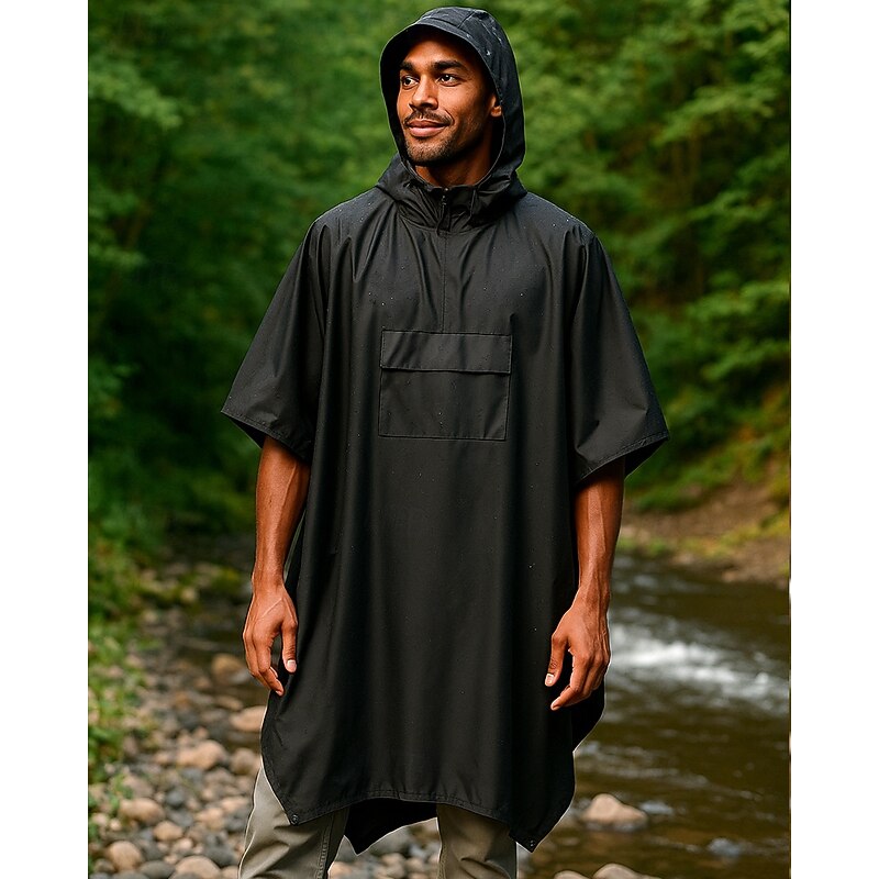 Men's Women's waterproof jacket rain coat Outdoor Waterproof Hiking Outfits Hiking Clothes Summer Spring Raincoat Camping / Hiking / Caving Running Solid Color Black Yellow Army Green3