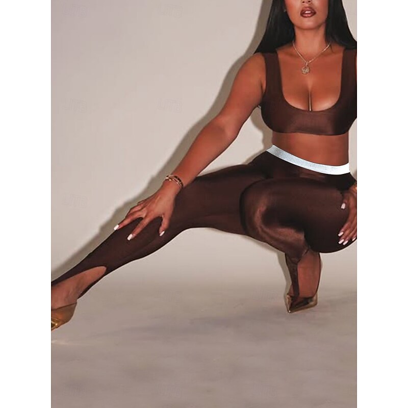 Women's Leggings Cozy Leggings Streetwear Long High Waist Plain High Cut Breathability Soft Micro-elastic Street Going out Black 1# Black White Red Fall Regular Fit4