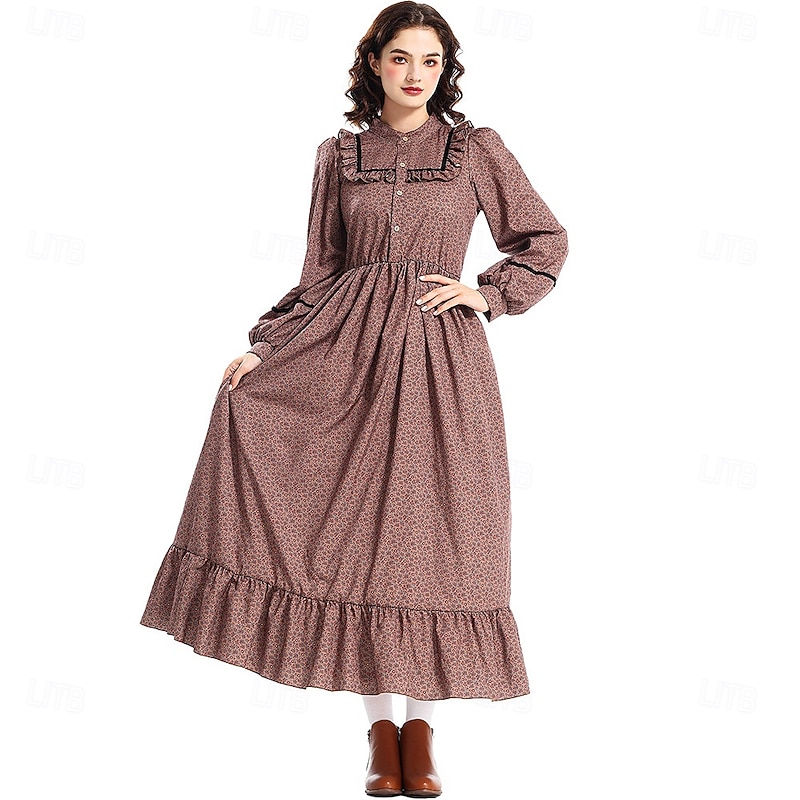 19th Century 1800s Old West Cosplay Costume Prairie Dress Pioneer Fancy Dress Women's Halloween Carnival World Book Day School Event Dress Up Historical reenactment Adults' Dress Apron3