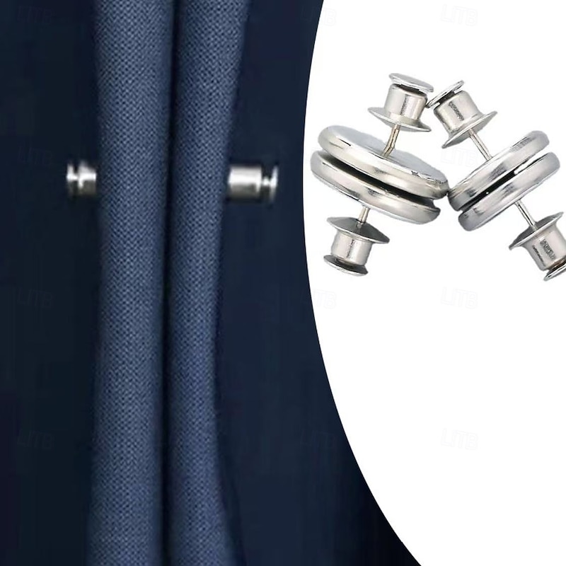16pcs Magnetic Curtain Clip, Strong Magnetic Curtain Closures for Blackout, Removable Snap Button Holders for Drapes, Light Blocking Tiebacks, No Drill Fixing Buckles3
