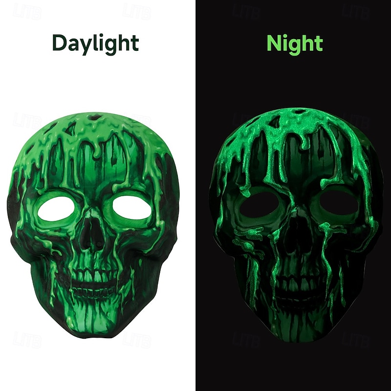 Skeleton Skull Halloween Mask Horror Scary Glow in the Dark Full Face Adults' Men's Women's Unisex Halloween Carnival Performance Party Easy Halloween Costumes Dress Up4
