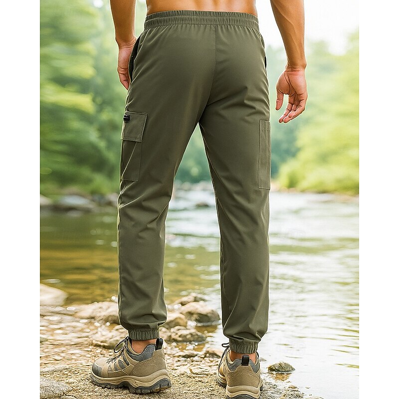 Men's Cargo Pants Hiking Pants Trousers Hiking Rain Pants Outdoor Regular Fit Waterproof Windproof Lightweight Bottoms Pocket Black Army Green Camping / Hiking Running S M L XL XXL2