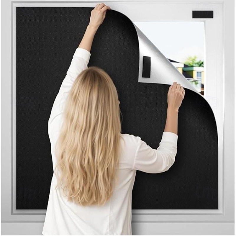 Curtain DrapescPortable Blackout Curtains, 420D Oxford Fabric, Full Blackout Sunshade, DIY Cut-to-Size Light Blocking Window Shades for Travel, Home, or Office