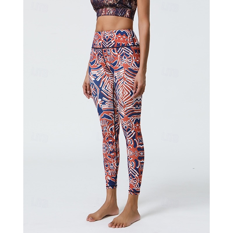 Women's Capri Leggings Yoga Leggings Tummy Control High Waist Gym Athletic Pilates Bottoms Printing Black White Pink Fall Sports Activewear Tight Fit4