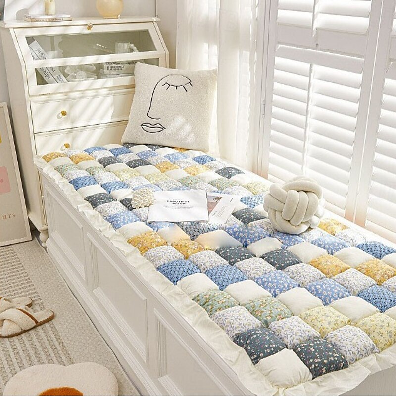 Cream Sofa Cover Large Plaid Square Fuzzy Pet Dog Mat Bed Couch Cover3