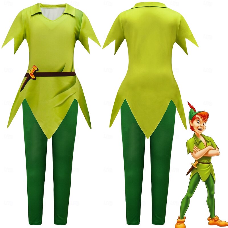Peter Pan Fairy Tale Elf Cosplay Costume Outfits Storybook Characters Cartoon Movie Cosplay for Boys' Kid's Halloween Carnival World Book Day Performance Educational Dress Up School Event Dress Up
