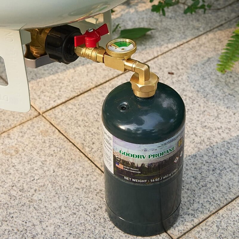 Heavy-Duty Propane Refill Adapter 1lb to 20lb Easy-Fill Propane Refill Adapter with Valve & Gauge Ideal for Outdoor Cooking & BBQ Grills3