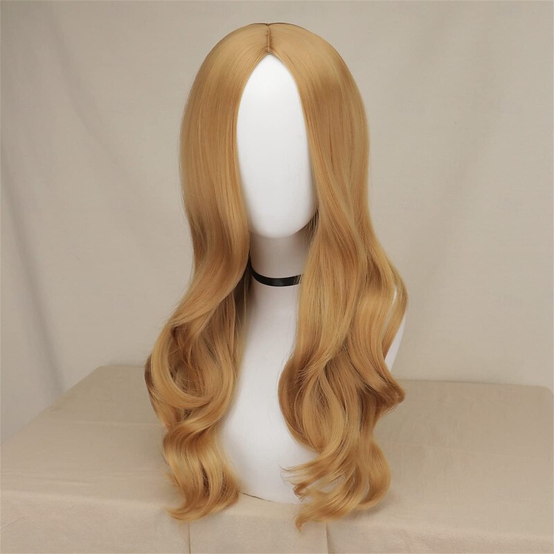 Synthetic Wig Megan M3GAN Curly Middle Part Machine Made Wig Medium Length A1 Synthetic Hair Women's Party Easy to Carry Fashion Brown Halloween Wigs